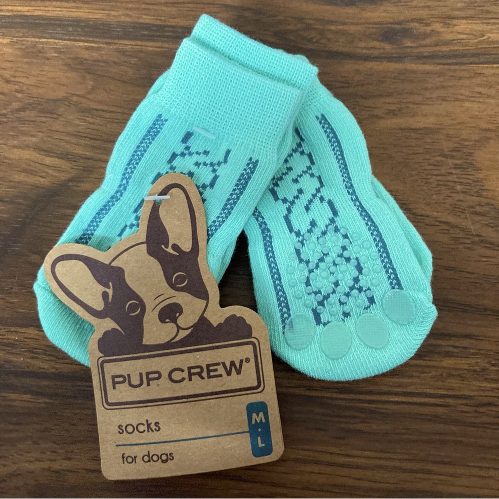 $1 NWT Pup Crew Mint Green Dog Socks M/L (BUNDLE ONLY)